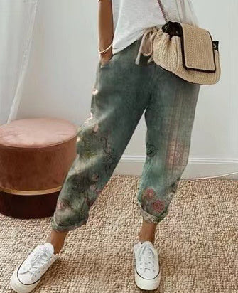 Pantalons Femme en Coton et Lin - Look Casual et Raffiné