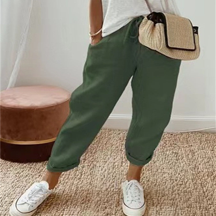 Pantalons Femme en Coton et Lin - Look Casual et Raffiné