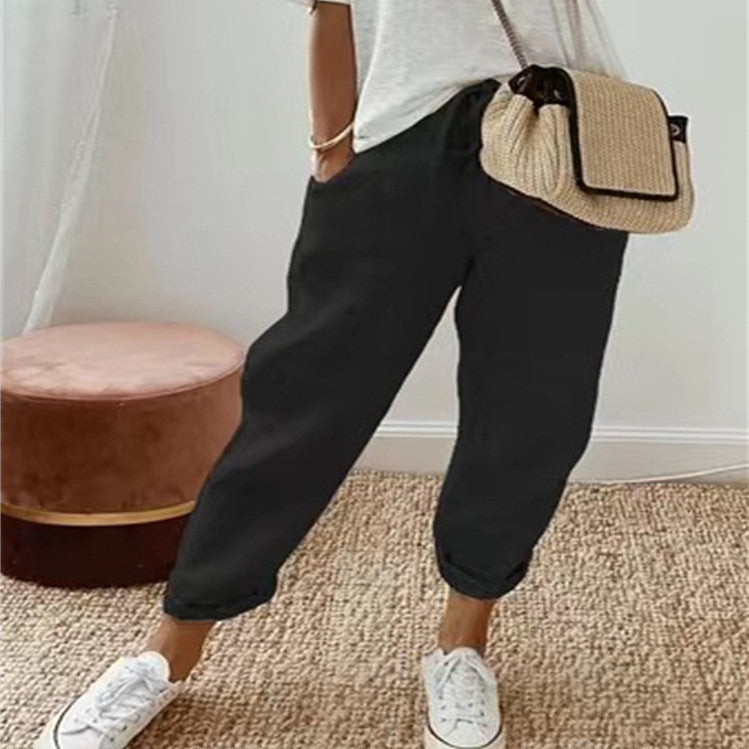 Pantalons Femme en Coton et Lin - Look Casual et Raffiné