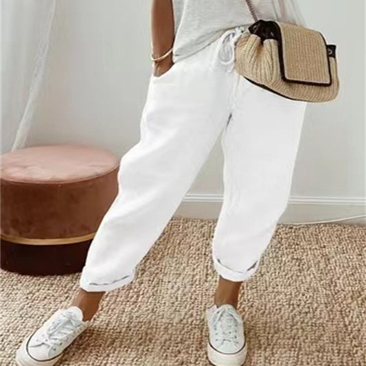Pantalons Femme en Coton et Lin - Look Casual et Raffiné