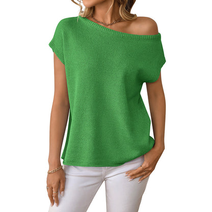 Pull tricoté d'été à manches courtes