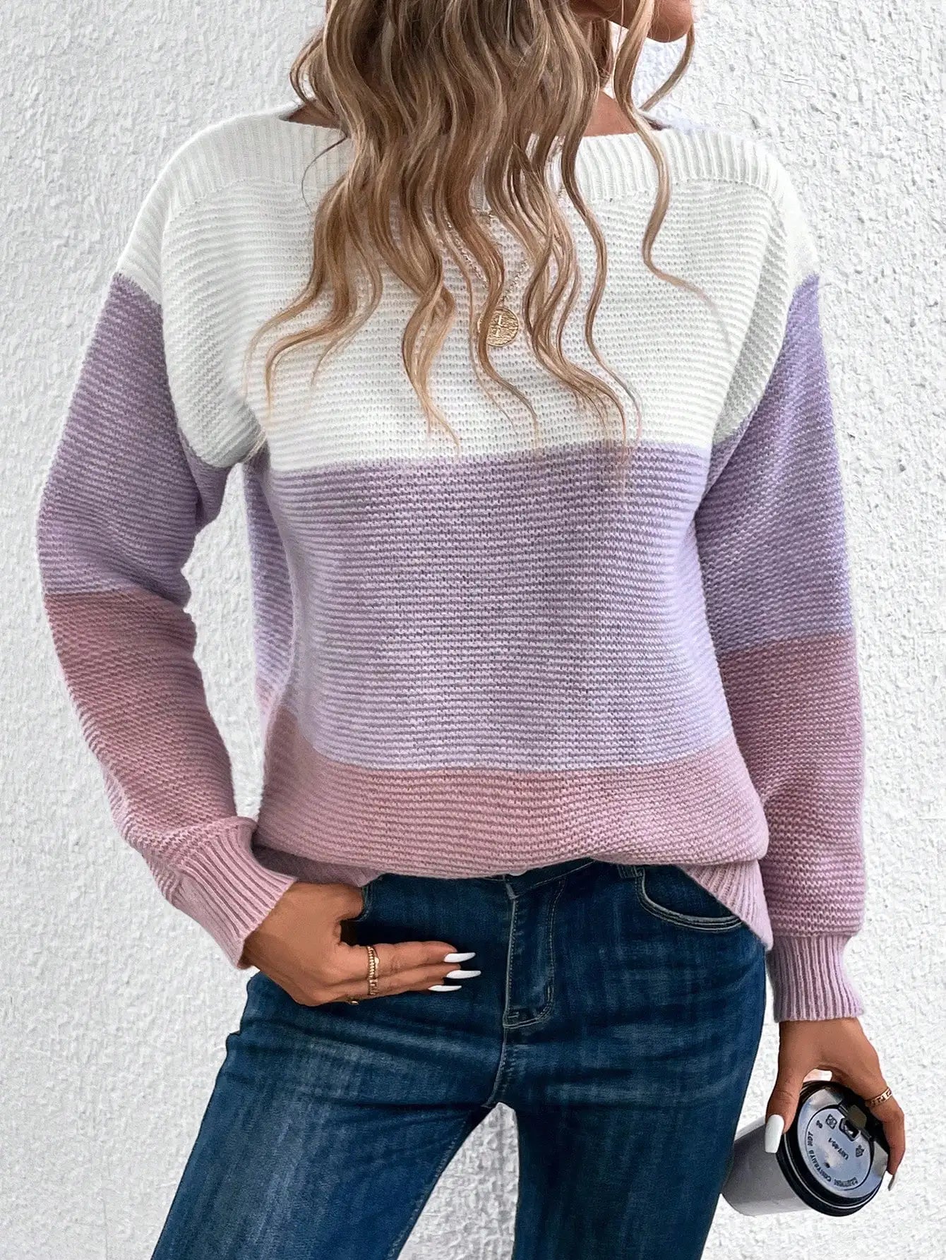 Pull Tricolore Élégant pour Femme – Confortable et Casual